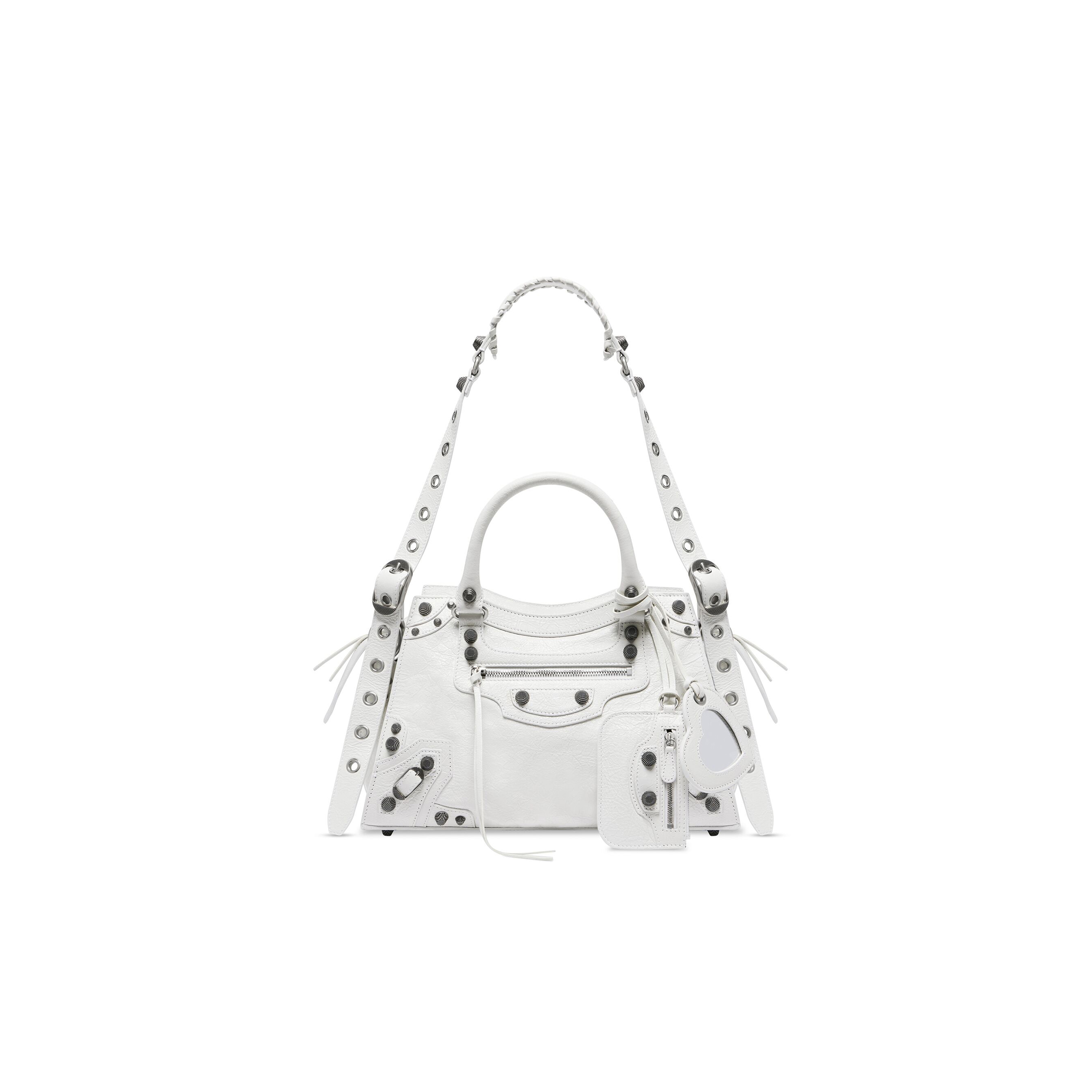 Ba*len*cia*ga small white neo cagole city handbags for women 736046210b09104 (33*20.8*13.5cm)